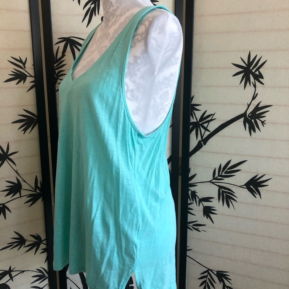 Oversized Merona Tank Top and Short Sleeve Swimsuit Coverup Teal Blue Size L EUC - Picture 6 of 11